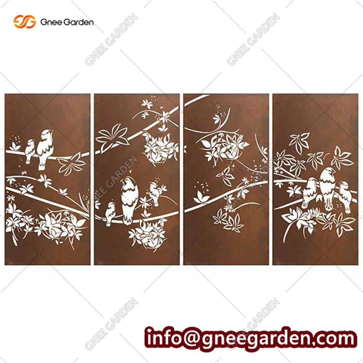 Custom Metal Screen Corten/ Stainless Steel New Generation Laser Cutting Screen Design Complex Pattern Design