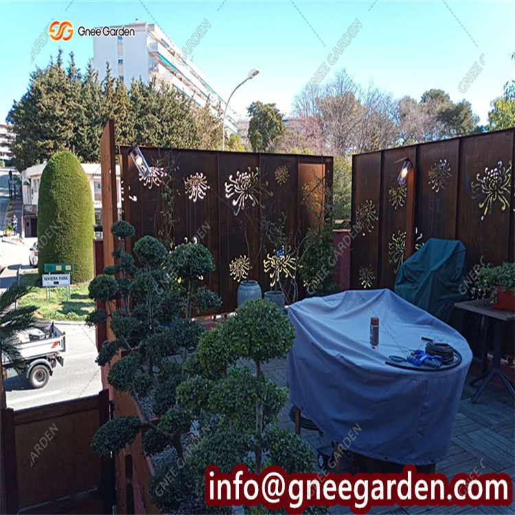 Laser Cut Corten Steel Balcony Screen Privacy Screens Weathering Steel Screen