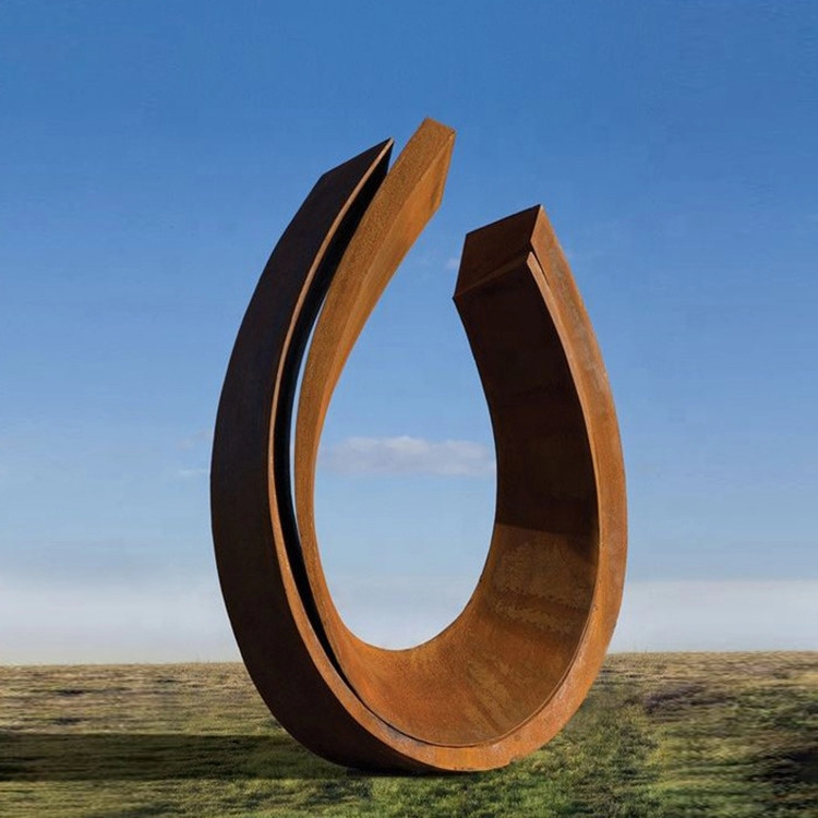 Outdoor Corten Steel Sculpture Large Rusty Metal Statues For Gardens