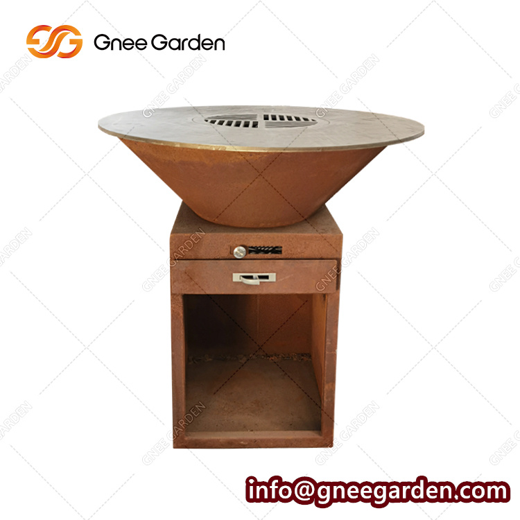 Customized Outdoor Corten Steel Fire Pit Garden Steel Round Large Patio Fire Pit