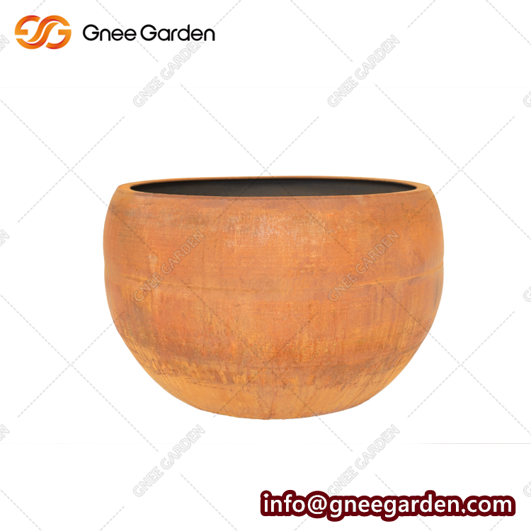 Custom Metal Steel Plant Pots Rusty Corten Steel Flower Pot Weather Corten Steel