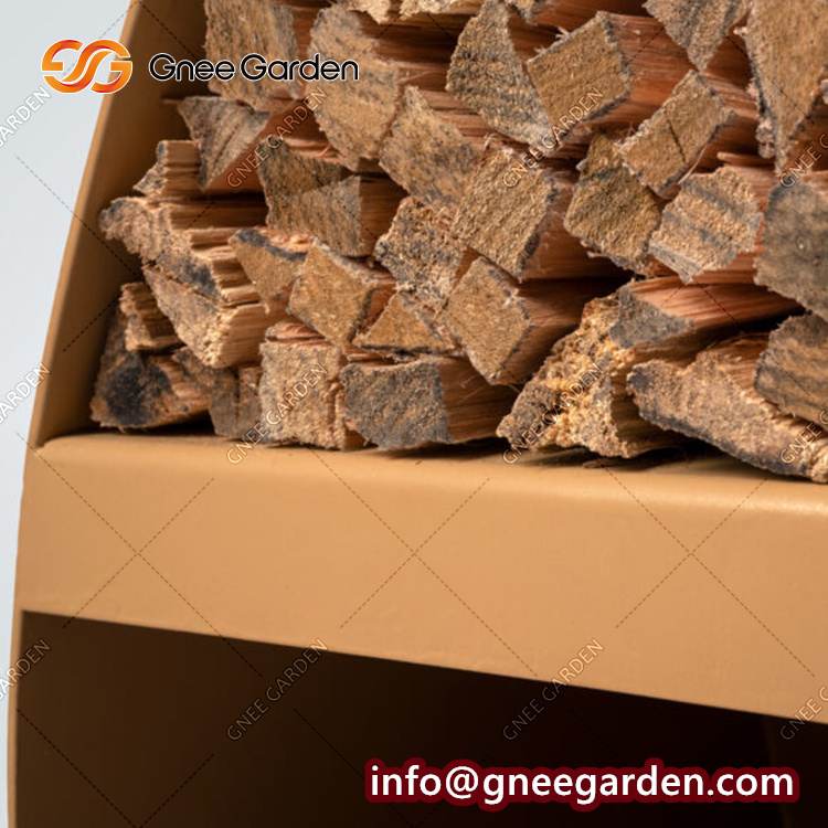 Outdoor High Quality Rusty Carton Steel Metal Garden Woodshed