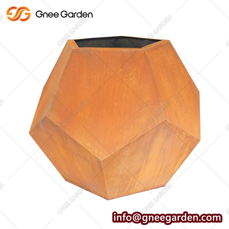 Outdoor Round Corten Steel Planter Tree Planter Box Corten Steel Flower Pots
