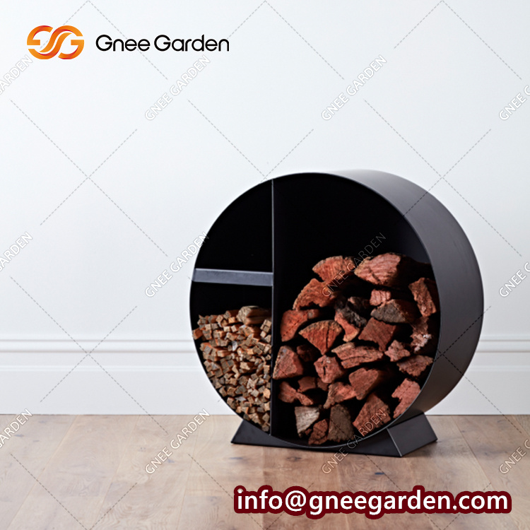 Corten Steel Log Store Round Firewood Holder/Storage