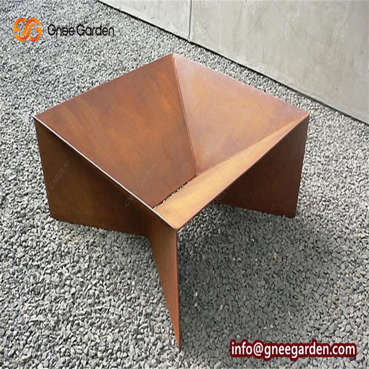 Corten Steel Fire Pit Bowl Wood Burning Steel Charcoal Bbq Grill Fire Pit