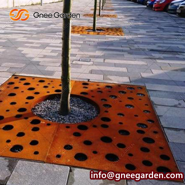 Corten Steel Furniture Supplier Decorative Metal Tree Grate