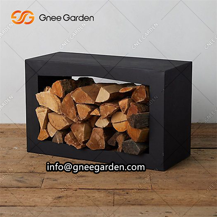Backyard Corten Steel Firewood Rack Outdoor Round Firewood Storage