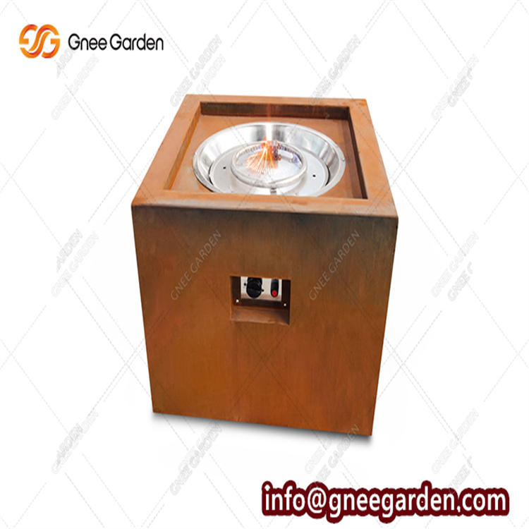 Corten Steel Propane Fireplace Gas Grill Garden Gas Fire Pit