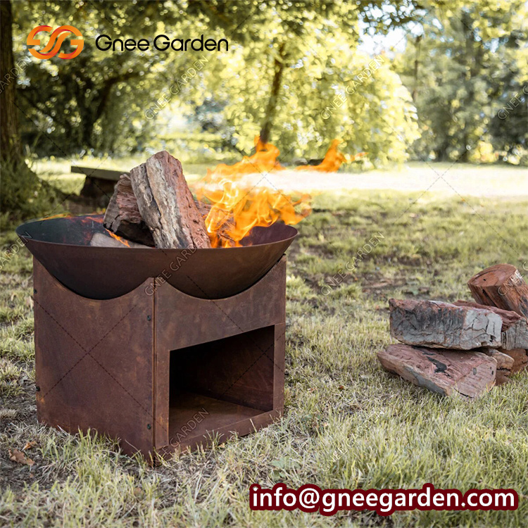 Corten Steel Rust Treatment Outdoor Decoration Round Metal Fire Pit