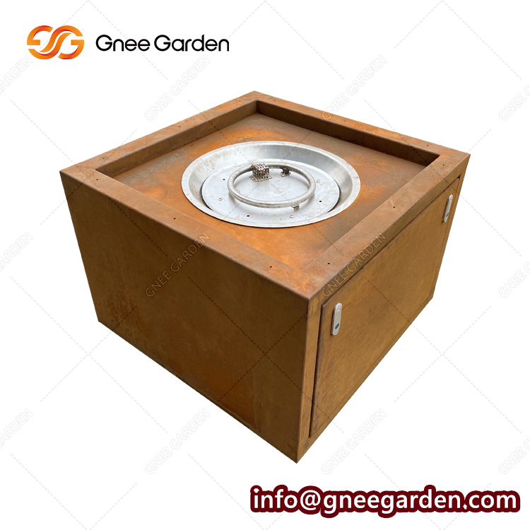 Rectangular Outdoor Indoor Portable Concrete Fire Pit Table Top