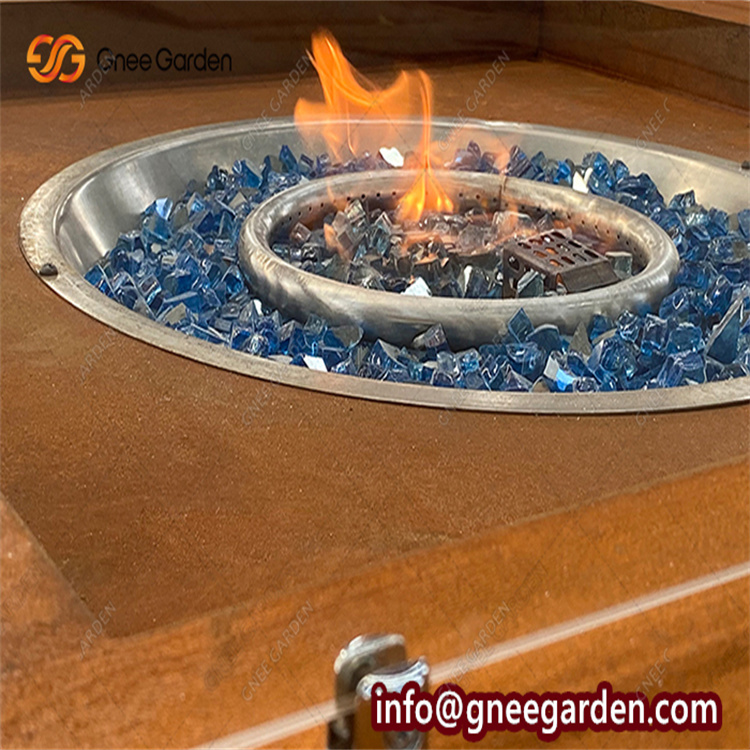 Outdoor Warming Corten Steel Nature Gas Fire Pit