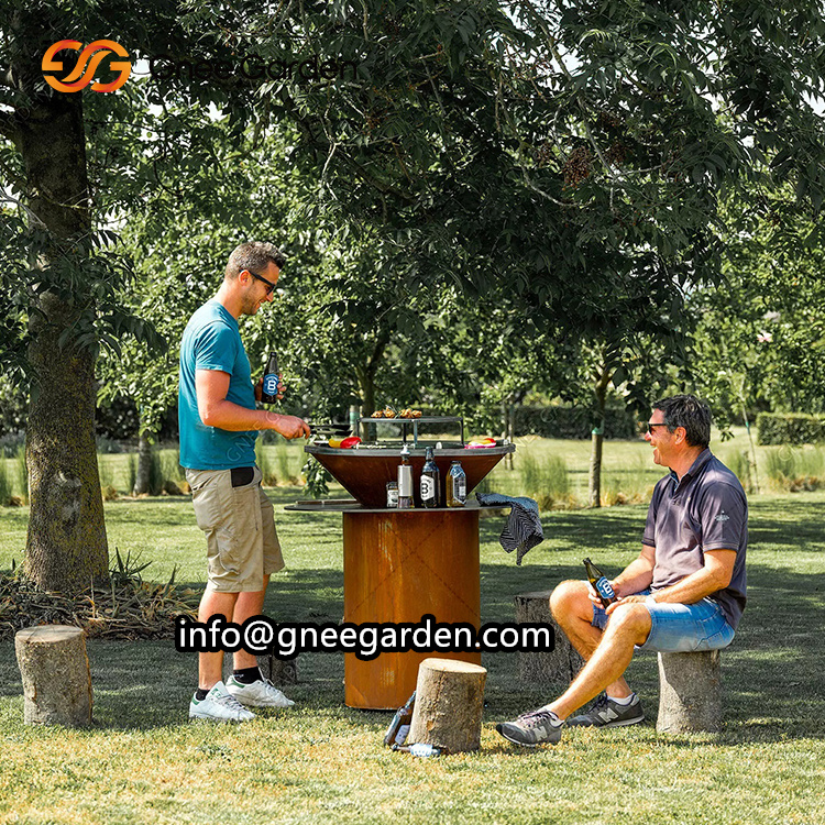 Multifunction Oem Outdoor Kitchen Ceramic Fire Pit Table BBQ Grill