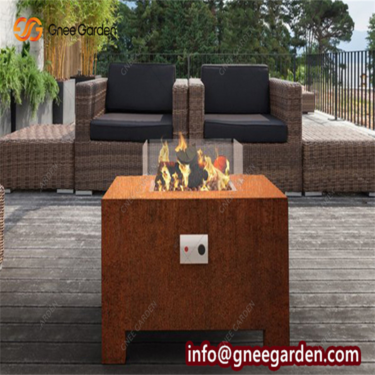 Garden Round Outdoor Fire Bowl Gas Corten Steel Fire Pit