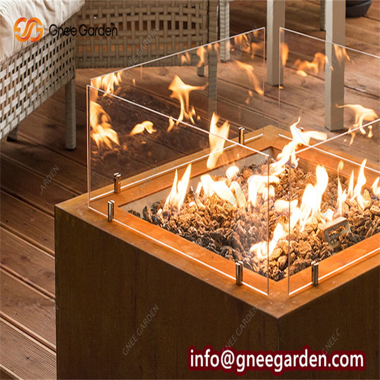 Fire Bowl Outdoor Gas Fire Pit Corten Steel Fire Pit Table