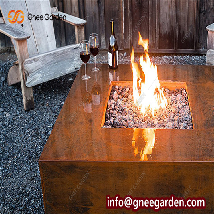 Square Shape Propane Gas Fuel Fire Pit Outdoor