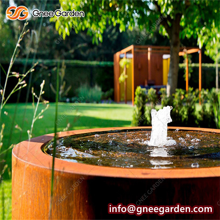 Garden Art Decoration Vertical Water Wall Fountain Rusty Corten Steel Backyard Decoration Water Fountain