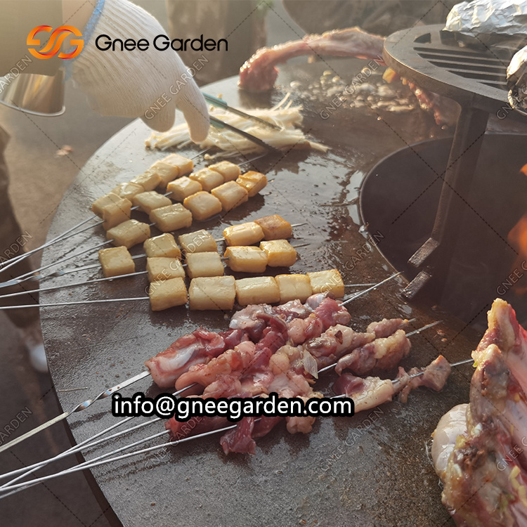 Backyard Grill Charcoal Bbq Outdoor Family Corten Square Fire Pit Bbq