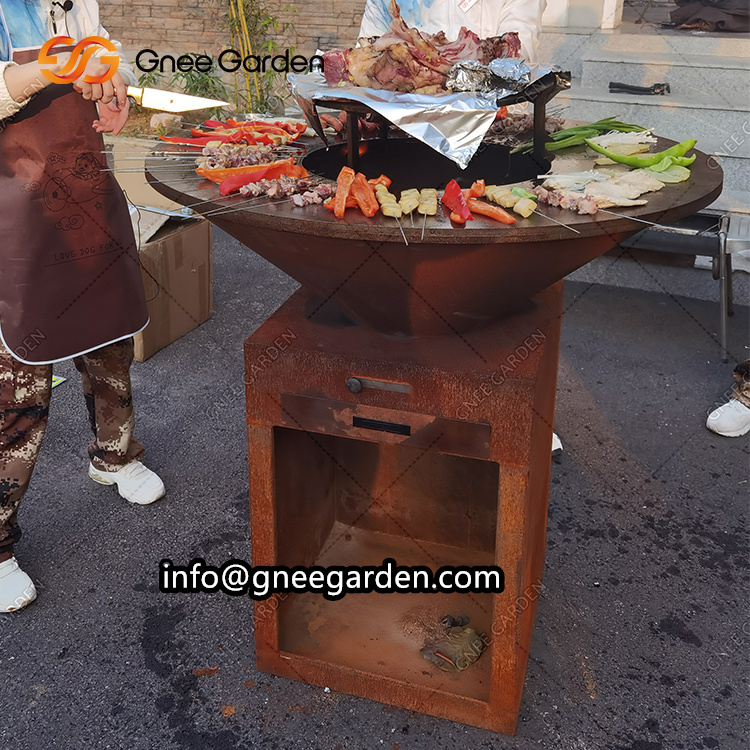 BBQ Corten Steel Outdoor BBQ Grills Corten Steel BBQ Brazier Fire Pit