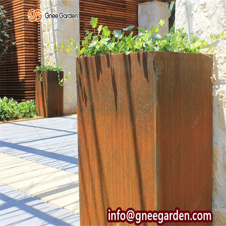 Garden Bed Corten Steel Planters Weather Resistant Metal Flowerpot
