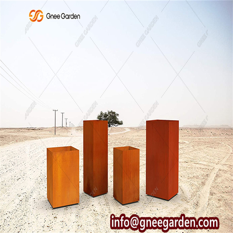 Garden Rusting Pots Manufacturer Modular Flower Planter Box Outdoor Plant Pots Corten Steel Planter