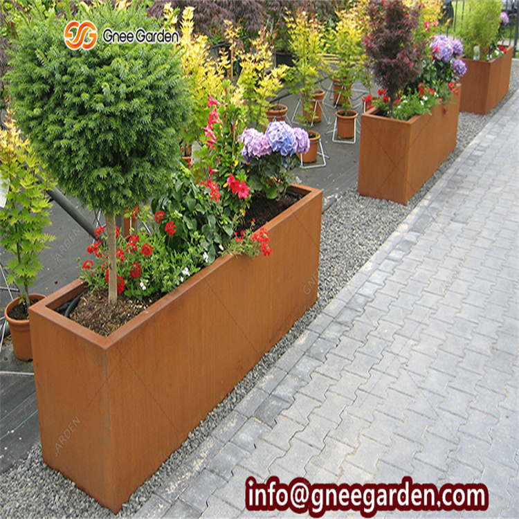 Laser Cut Garden Products Corten Steel Square Waterfall Fountain