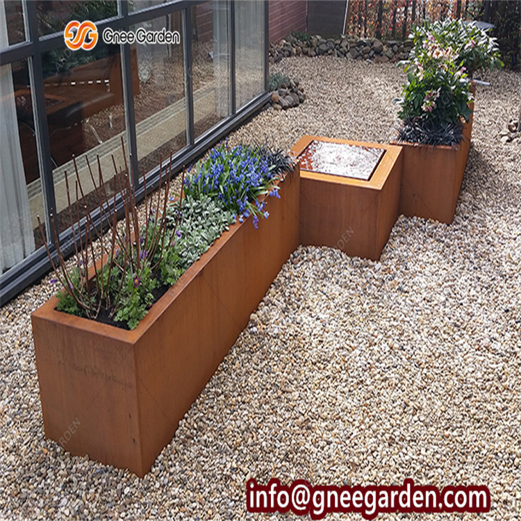 Customized Metal Flower Pot Corten Steel Metal Flowerpot Planter For Outdoor And Garden