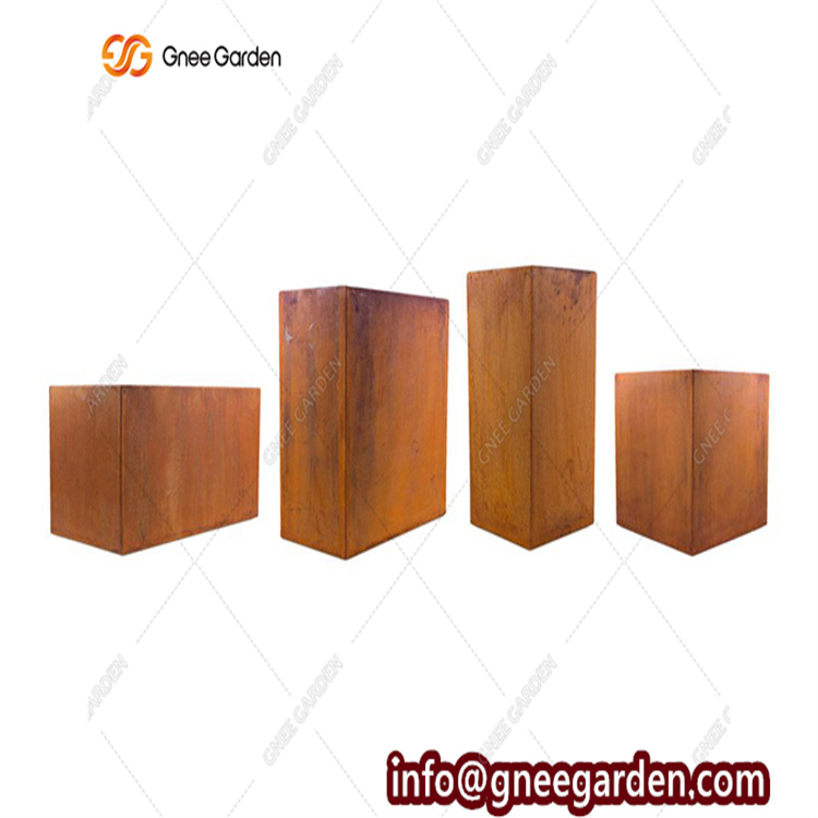 Outdoor Large Corten Steel Nursery Rectangular Metal Flower Pot