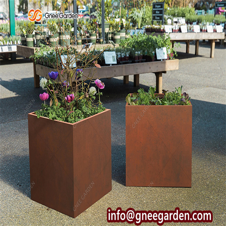 Decoration Corten Steel Planters Garden Metal Flower Pots