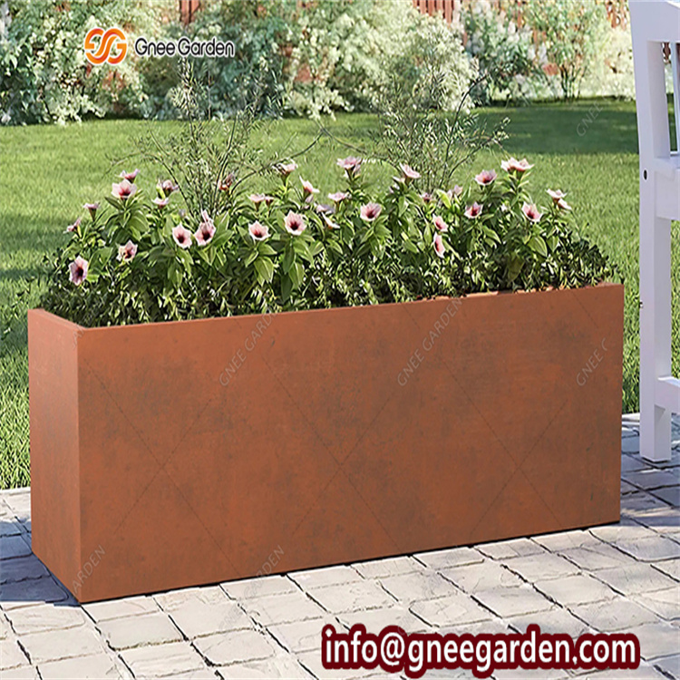 Low Profile Metal Planter Long Metal Planter Tub Farmhouse Metal Planters