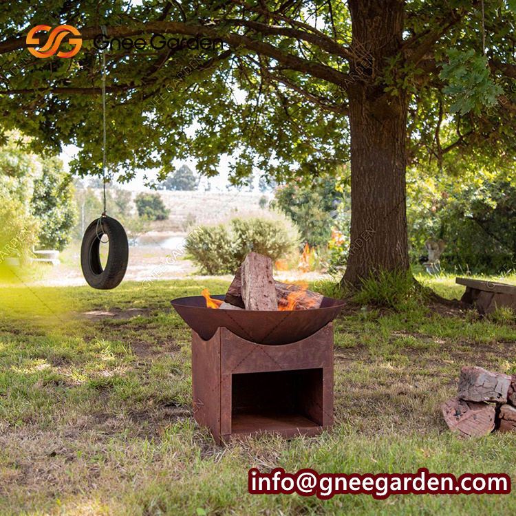 Garden Iron Fire Pit Round Fire Bowl Vintage For Burning