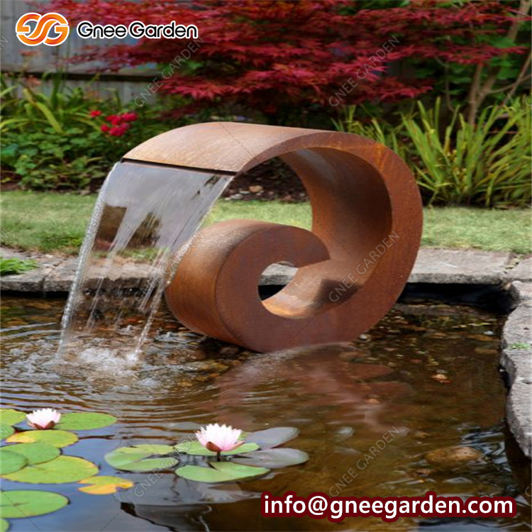 Home garden Decoration Corten Steel Water Fountain Waterfall