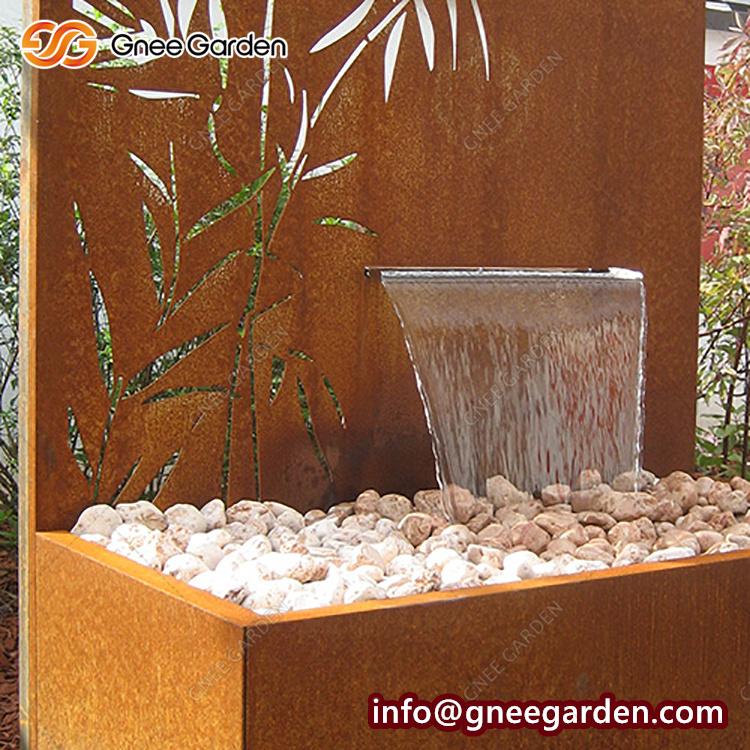 Garden Furniture Waterfall Corten Steel Rusting Red Water Fountain