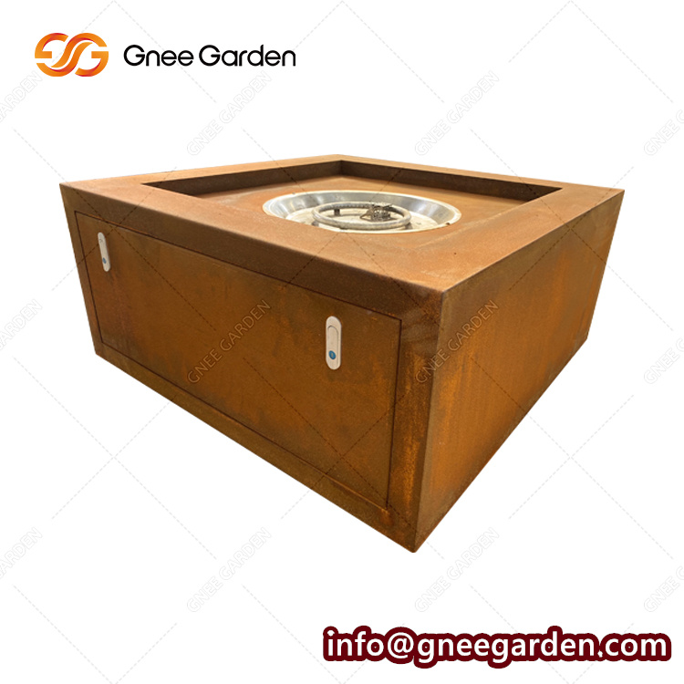 Outdoor Fire Pit Tables Gas Propane Rectangle Fire Pit