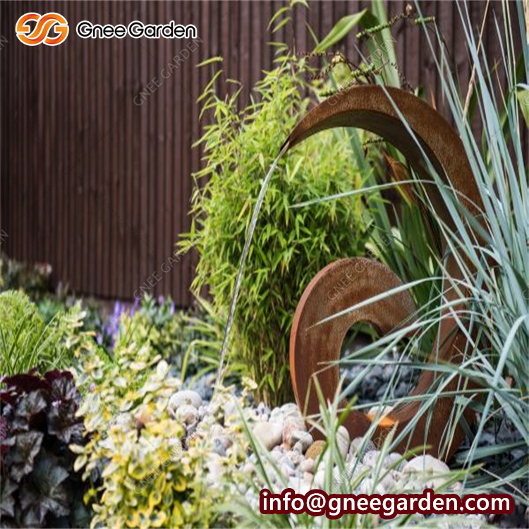 Corten Steel Landscape Fountain Water Feature