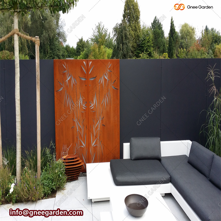 Custom Decorative Corten Steel Fence Images Metal Gardening Artware Fence Rusty Corten Steel Fence Panels
