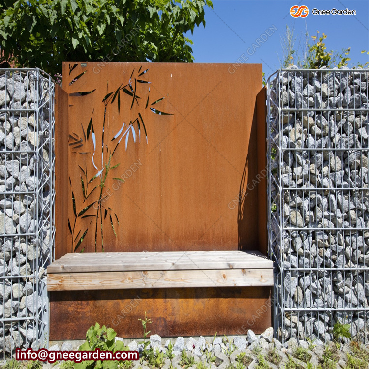 Laser Cutting Perforated Corten Steel Panel Corten Steel Screen Fence Panel