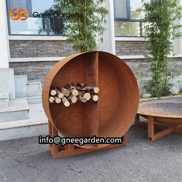 Corten Steel New Product Firewood Holders Fireplace Log Rack Firewood Storage Holder