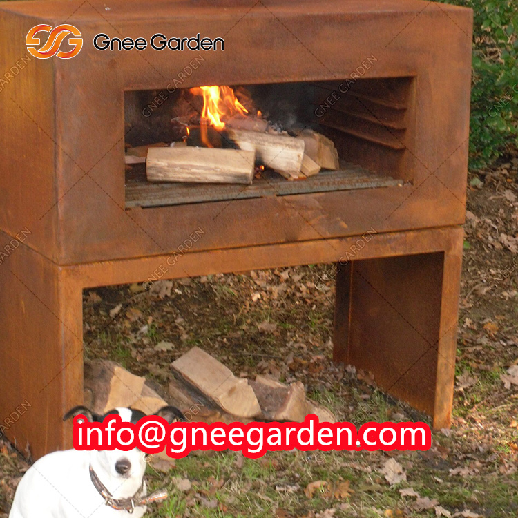 Garden Corten Steel Wood Store Case Woodstorage House Metal Sheds Storage