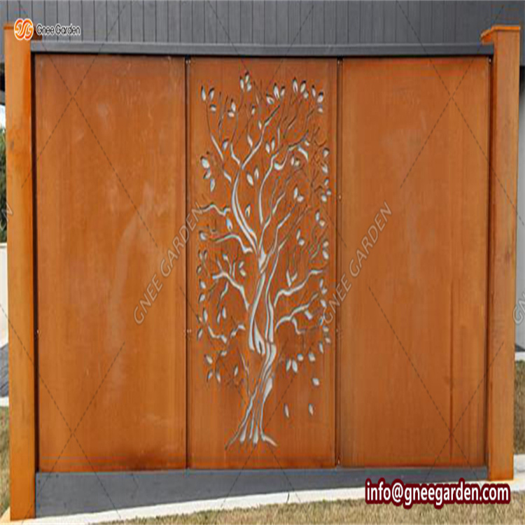 New Type Corten Steel Outdoor Garden Screen Art Metal Screens