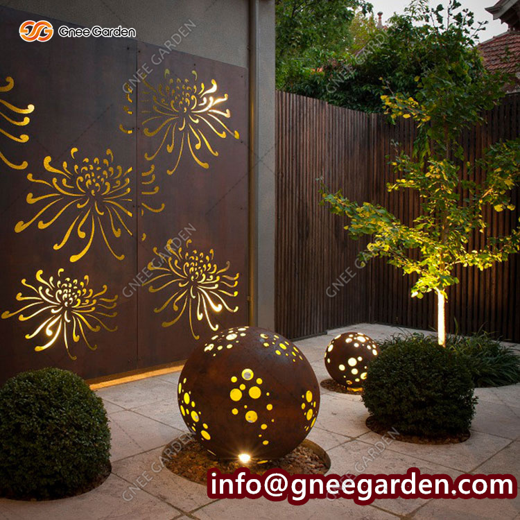 Garden Metal Landscape Corten Steel Divided Screen Panel/ Laser Cut Fence Panel