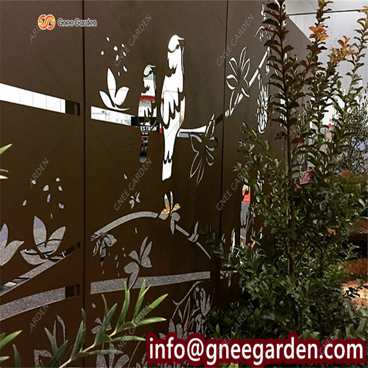 Laser Cut Acrylic Exterior Corten Metal Steel Wall Panels Art Patio Divider Outdoor Screen Pool Room Decorative Partition