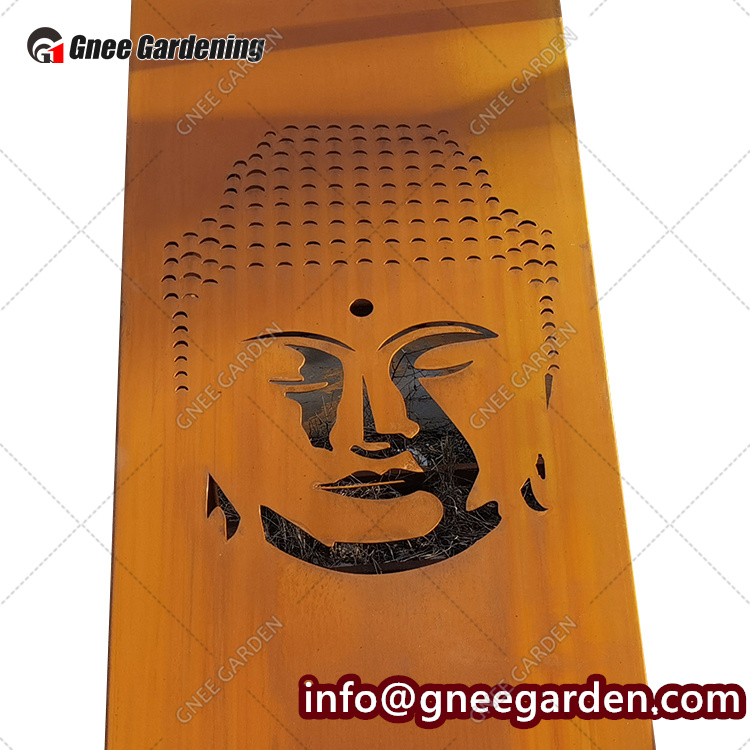 Laser Cut Decorative Outdoor Garden Privacy Art Metal Screens Panels Corten Steel Garden Screen