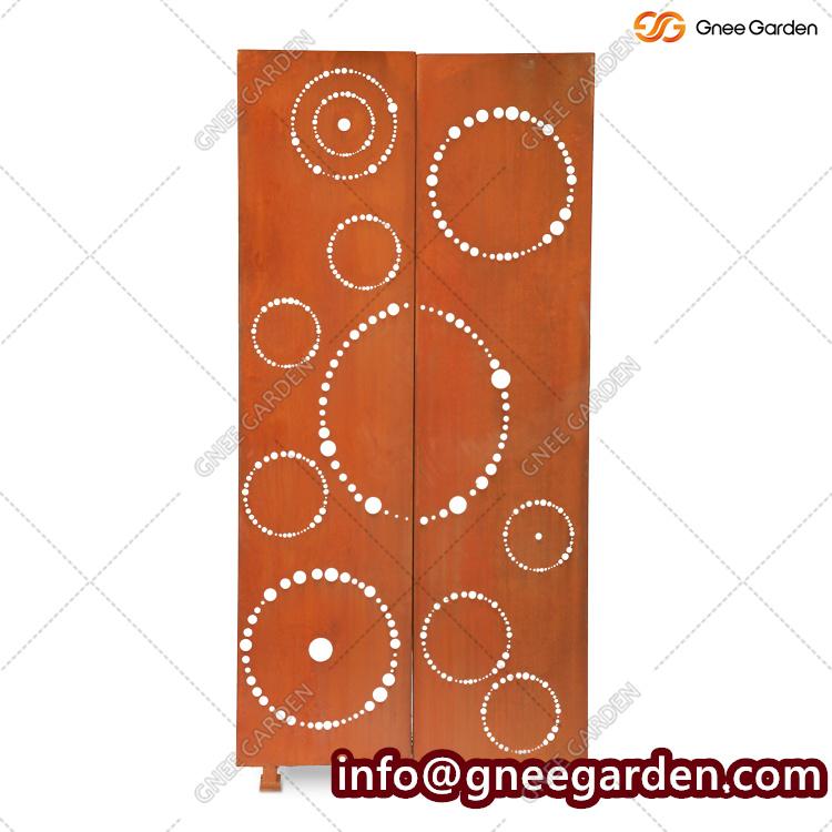 Corten Steel Privacy Metal Outdoor Screen Corten Steel Garden Screen Laser Cut Metal Screen
