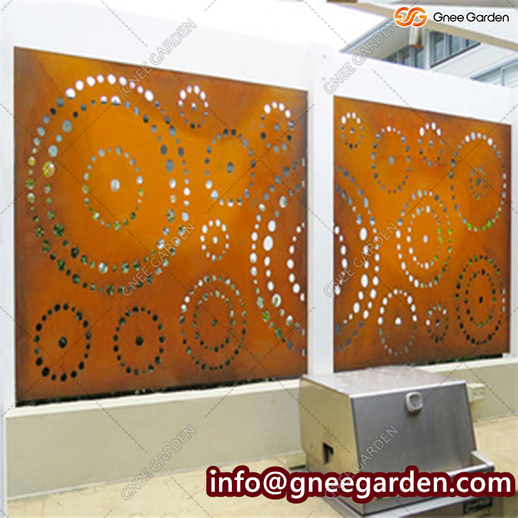 Art Construction Modern Design Art Living Room Home Metal Decor Corten Steel Screen Aluminum Room Divider Screen Laser Cut Panel