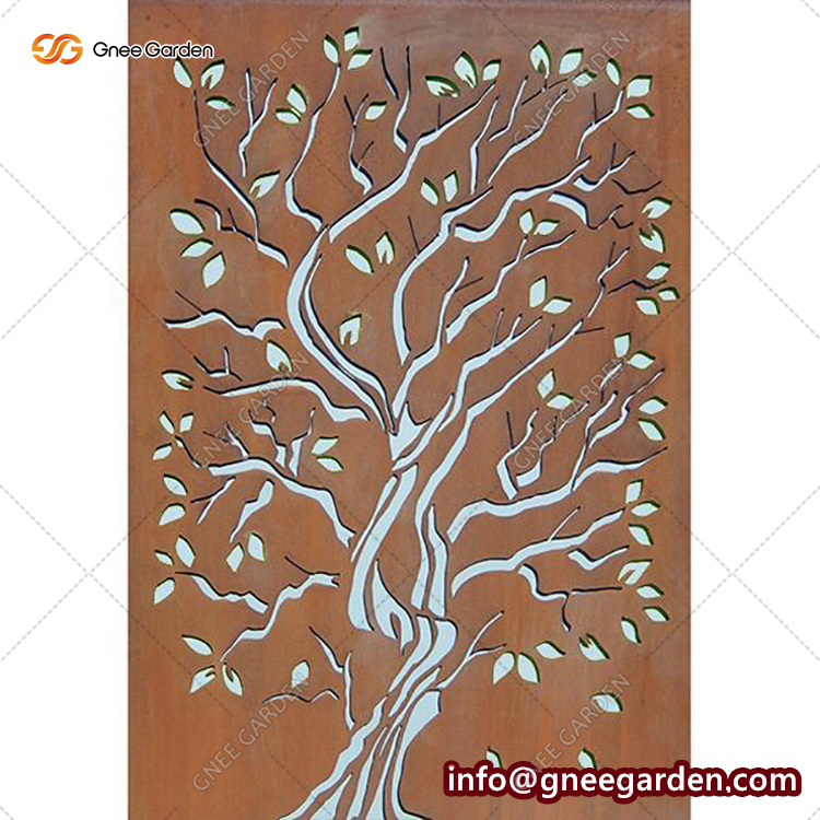 Laser Cutting Weathering Steel Screen For Decoration Outdoor Garden