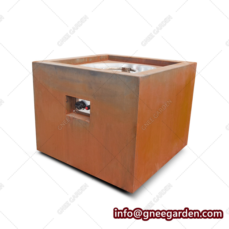 Metal home warming decoration customized corten steel hanging table Nature Gas outdoor fire pit
