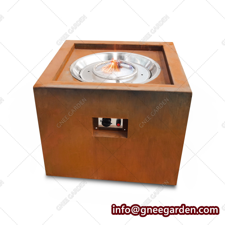 Weather Resistant Corten Steel Rusting Nature Gas Patio Metal Fire pit