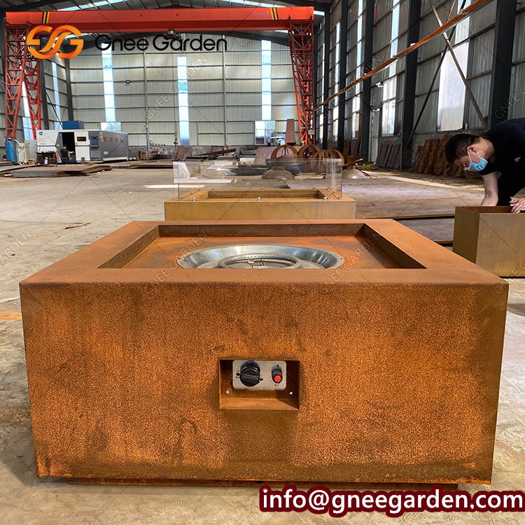 Corten Steel Propane Standing For Outdoor Gas Burning