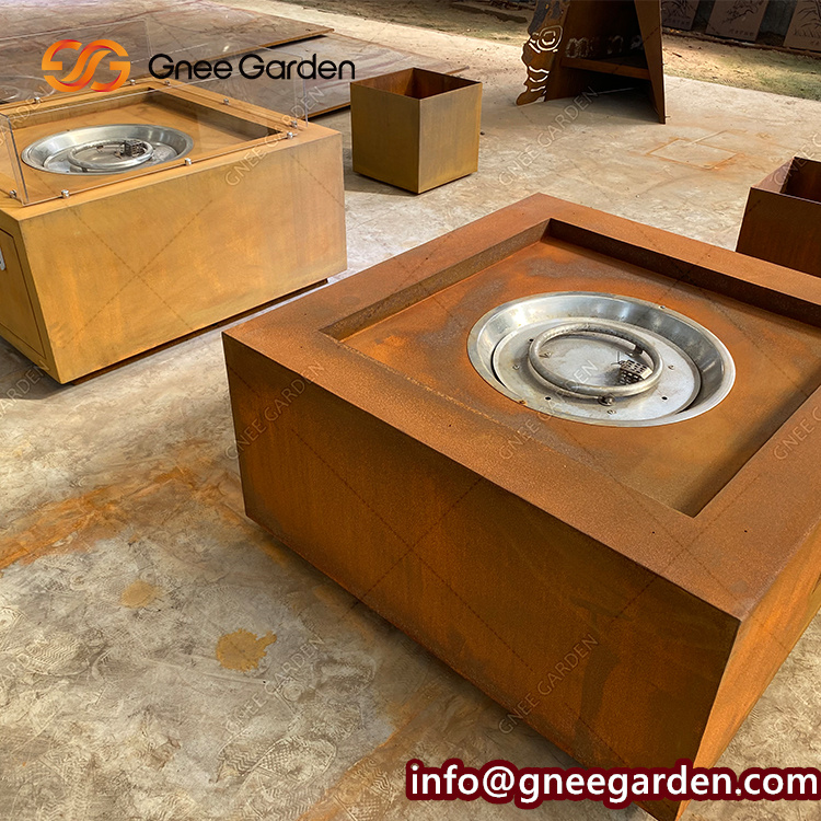 Outdoor Backyard Garden Heater Wood Burning Corten Steel Wood Fired Fireplace