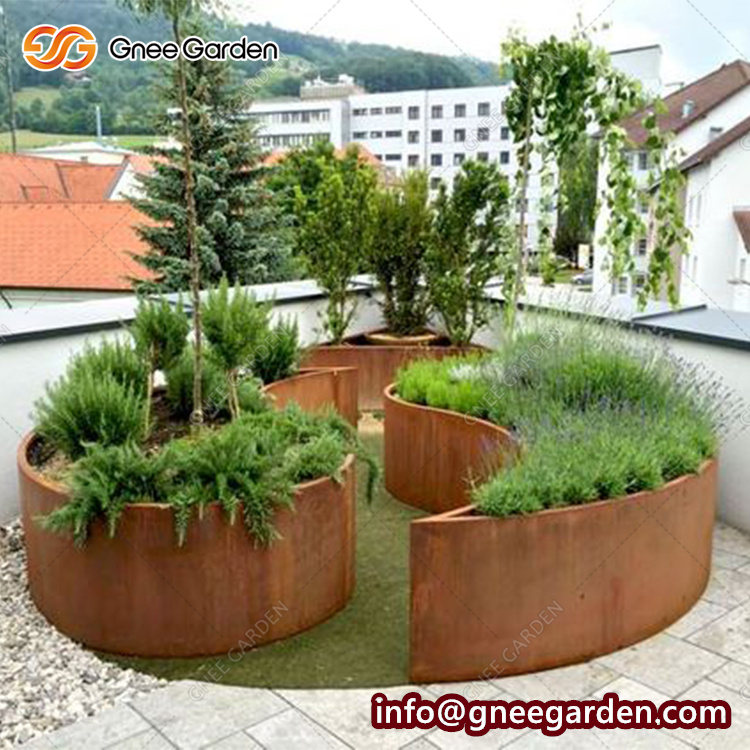 Decorative Design Garden Corten Steel Edging Retaining Wall